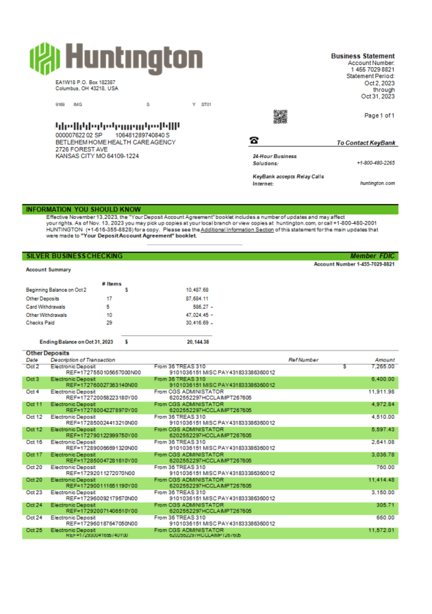  East West Bank firm account statement 